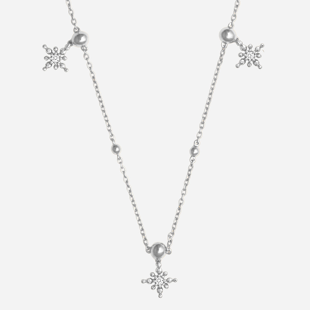 Positivity triple 4-petal flower Necklace