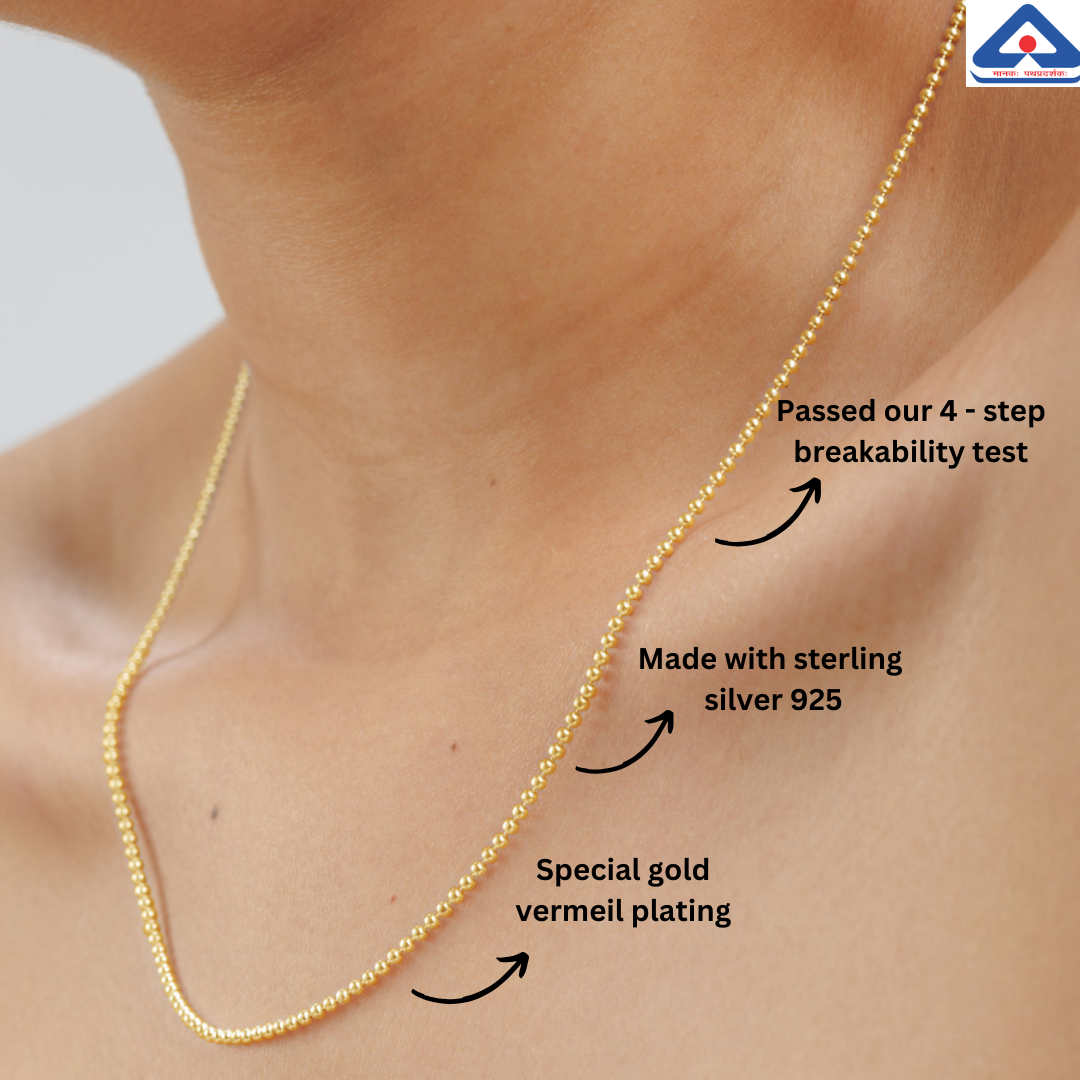 18in 18k Gold Vermeil Sterling Silver